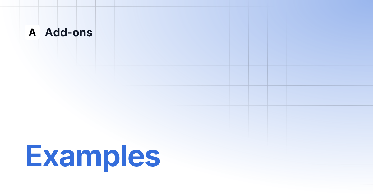 Examples | Add-ons